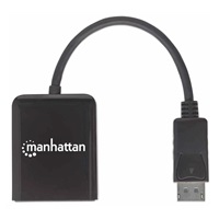 Manhattan rozbočovač, MST hub, DisplayPort na Dual DisplayPort (M/F), 4K@30Hz, černá