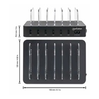 MANHATTAN USB nabíjecí stanice, 6-Port USB Charging Station, USB-A, černá