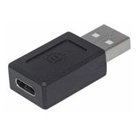 Manhattan USB adaptér, USB-C 2.0 Female na USB-A Male, černá