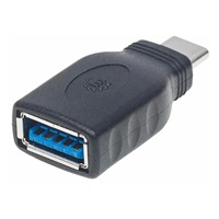 Manhattan USB adaptér, USB 3.1 Gen 1, USB-C Male na USB-A Female, 5 Gbps, černá