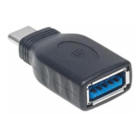 Manhattan USB adaptér, USB 3.1 Gen 1, USB-C Male na USB-A Female, 5 Gbps, černá