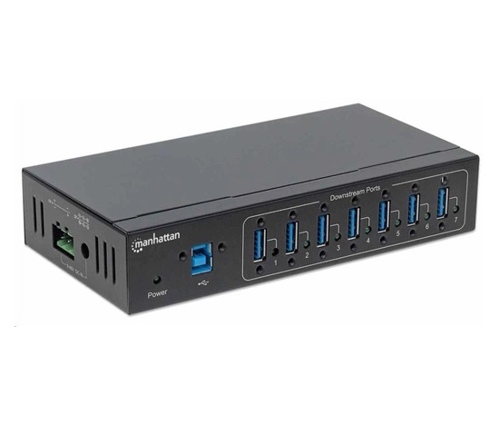 Manhattan hub, 7-portů, USB 3.0 Type-A, černá