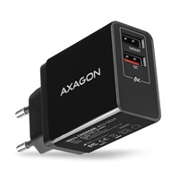 AXAGON ACU-QS24, QC & SMART ładowarka sieciowa 24W, 2x port USB-A, QC3.0/AFC/FCP + 5V/1.2A