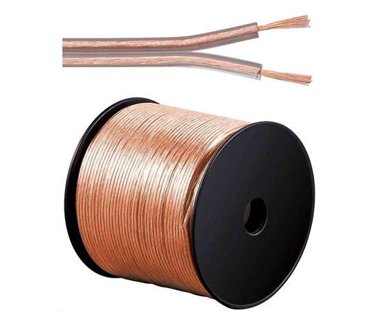PremiumCord Kabely na propojení reprosoustav 100% CU měď 2x1,5mm 100m