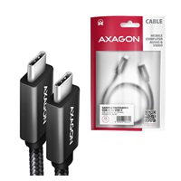 AXAGON BUCM32-CM10AB, SPEED+ kabel USB-C <-> USB-C, 1m, USB 20Gbps, PD 100W 5A, 4k HD, ALU, oplot, czarny
