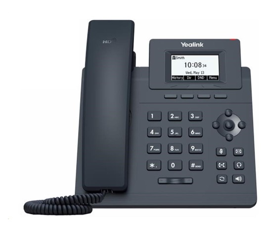 Yealink SIP-T30P IP telefon, 2,3" 132x64 grafický, 2x RJ45 10/100, PoE, 1x SIP, s adaptérem