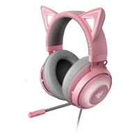 RAZER sluchátka Kraken Kitty, USB Headset, Chroma, Quartz / růžová