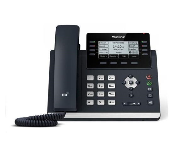 Yealink SIP-T43U IP telefon, 3,7" 360x160 grafický, 2x RJ45 10/100/1000, PoE, 12x SIP, 2x USB, bez adaptéru