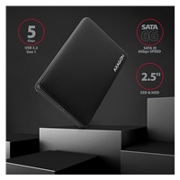 AXAGON EE25-SLC, USB-C 3.2 Gen 1 - SATA 6G 2.5" SLIDE box, bezšroubkový, černý