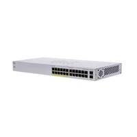 Cisco switch CBS110-24PP (24xGbE, 2xGbE/SFP combo, 12xPoE+, 100W, fanless)