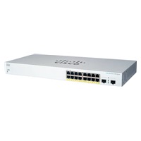 Cisco switch CBS220-16P-2G (16xGbE,2xSFP,16xPoE+,130W,fanless)