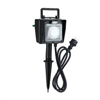 Solight zahradní sloupek IP44, 2 zásuvky + časový spínač, gumový kabel 1,5m