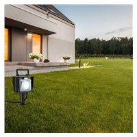 Solight zahradní sloupek IP44, 2 zásuvky + časový spínač, gumový kabel 1,5m