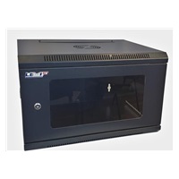 LEXI-Net 19" nástěnný rozvaděč 9U 600x450, nosnost 60 kg, skleněné dveře, rozložený, černý