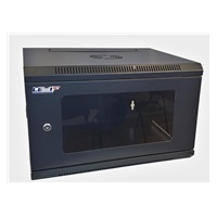 LEXI-Net 19" nástěnný rozvaděč 12U 600x450, nosnost 60 kg, skleněné dveře, rozložený, černý