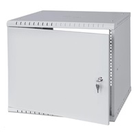 LEXI-Net 19" nástěnný rozvaděč Basic 9U 525x450, plechové dveře, bez zad, rozložený, šedý