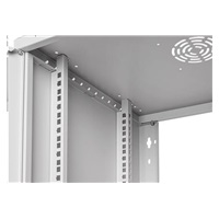 LEXI-Net 19" nástěnný rozvaděč Basic 12U 520x450, skleněné dveře, bez zad, rozložený, šedý