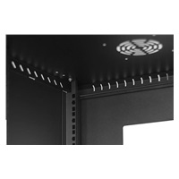 LEXI-Net 19" nástěnný rozvaděč Basic 12U 520x450, skleněné dveře, bez zad, rozložený, černý