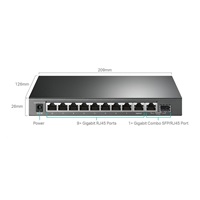TP-Link CCTV Easy Smart switch TL-SG1210MPE (8xGbE, 1xGbE uplink, 1xGbE/SFP combo uplink, 8xPoE+, 123W, fanless)
