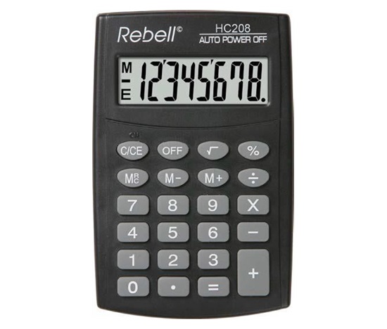 REBELL kalkulačka - HC208 - černá