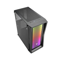 Fortron skříň Midi Tower CMT212G Black, A.RGB light bar