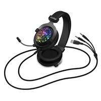 CONNECT IT DOODLE RGB herní sluchátka s mikrofonem, 2xJack+USB, černá