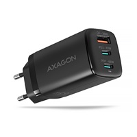 AXAGON ACU-DPQ65, GaN ładowarka sieciowa 65W, 3x port (USB-A + dual USB-C), PD3.0/QC4+/PPS/Apple, czarna