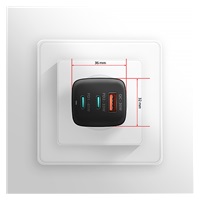 AXAGON ACU-DPQ65, GaN ładowarka sieciowa 65W, 3x port (USB-A + dual USB-C), PD3.0/QC4+/PPS/Apple, czarna