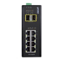 Planet IGS-1020TF, Switch, průmyslový, 8x 10/100/1000T, 2x 100/1000X SFP, -40~+75°C