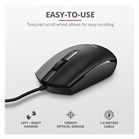 TRUST Mysz optyczna Mouse, USB, czarny