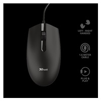 TRUST Mysz optyczna Mouse, USB, czarny