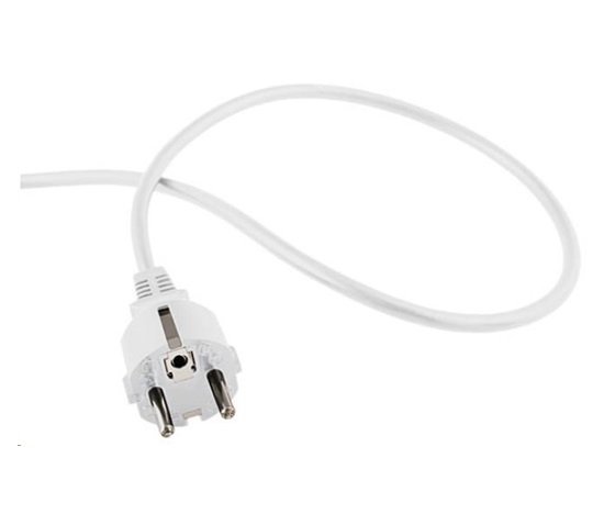 PREMIUMCORD Kabel Flexo síťový třížilový 230V s úhlovou vidlicí 2m bílá
