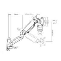 Nástěnný plně polohovatelný držák na monitor Fiber Mounts FM31