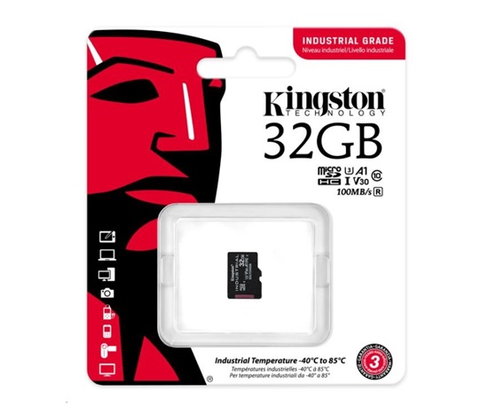 Kingston MicroSDHC karta 32GB Industrial C10 A1 pSLC Card Single Pack