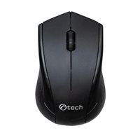 C-TECH myš WLM-07, bezdrátová, 1200DPI, 3 tlačítka, USB nano receiver, černá