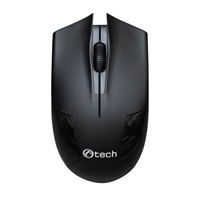 C-TECH myš WLM-08, bezdrátová, 1200DPI, 3 tlačítka, USB nano receiver, černá