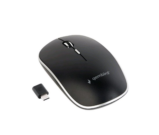 GEMBIRD myš MUSW-4BSC-01, bezdrátová, USB Type-C receiver, černá