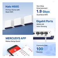 MERCUSYS Halo H50G(3-pack) Aginet WiFi5 Mesh (AC1900,2,4GHz/5GHz,3xGbELAN/WAN)
