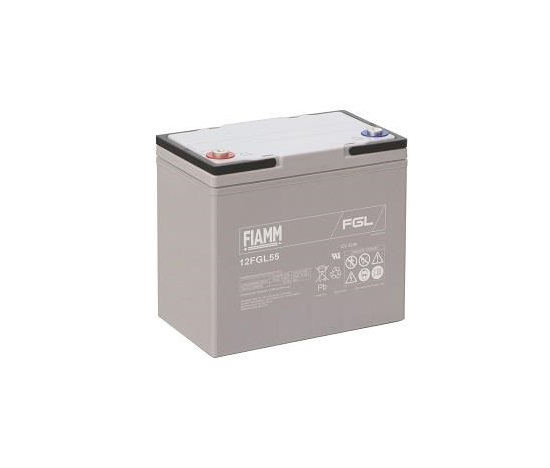Baterie - Fiamm 12 FGL55 (12V/55Ah - M6) životnost 10let