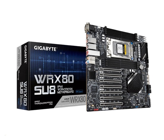 BAZAR GIGABYTE MB Sc sWRX8 WRX80-SU8-IPMI, AMD WRX80, 8xDDR4, 1xVGA, CEB - repair (s příslušenstvím)