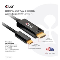 Club3D aktivní kabel HDMI na USB-C, 4K60Hz, 1.8m, M/M