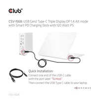 Club3D Dokovací stanice USB-C 12v1, 1xDP, 2xHDMI, 1xVGA, 2xUSB-C, 4xUSB, 1xRJ45, 1x3.5mm, šedá