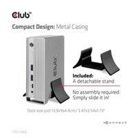 Club3D Dokovací stanice USB-C 12v1, 1xDP, 2xHDMI, 1xVGA, 2xUSB-C, 4xUSB, 1xRJ45, 1x3.5mm, šedá