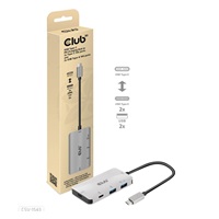 Club3D hub USB-C Gen2 PD na 2x USB-C 10G porty a 2x USB-A 10G porty