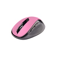 C-TECH myš WLM-02, černo-růžová, bezdrátová, 1600DPI, 6 tlačítek, USB nano receiver