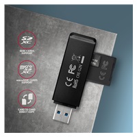 AXAGON CRE-S2N, USB-A 3.2 Gen 1 - SUPERSPEED czytnik kart, 2-gniazda & lun SD/microSD, UHS-I