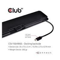 Club3D Dokovací stanice USB-C 14v1, 1xDP, 1xHDMI, 1xVGA, 2xUSB-C, 5xUSB, čtečka SD karet, černá