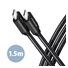 AXAGON BUCM3-CM15AB, SPEED kabel USB-C <-> USB-C, 1.5m, USB 3.2 Gen 1, PD 60W 3A, ALU, oplet, černý