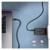AXAGON BUCM3-CM15AB, SPEED kabel USB-C <-> USB-C, 1.5m, USB 3.2 Gen 1, PD 60W 3A, ALU, oplet, černý