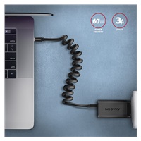 AXAGON BUCM-CM10TB, TWISTER kabel USB-C <-> USB-C, 0.6 m, USB 2.0, PD 60W 3A, ALU, tpe, czarny